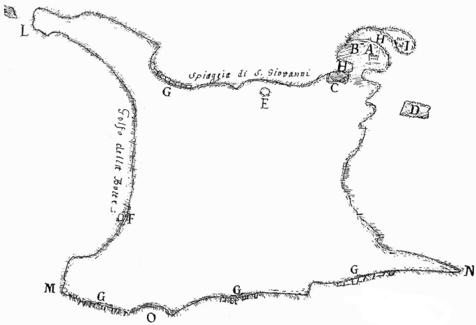 pianosa - cartina delle saline