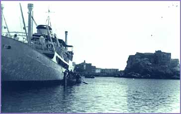 Pianosa - Anni '60, sbarco dalla nave